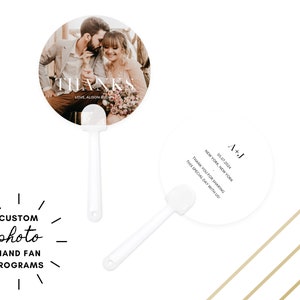 Personalized Photo Printed Paper Hand Fan - Wedding Hand Fan - Personalized Wedding Favor - Church Fan - Graduation Fan - Birthday Fan
