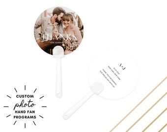 Personalized Photo Printed Paper Hand Fan - Wedding Hand Fan - Personalized Wedding Favor - Church Fan - Graduation Fan - Birthday Fan