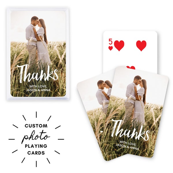 Custom Photo Playing Cards - Personalized Playing Cards  - Elegant Playing Cards - Unique Wedding Favor - Bulk Favor - Birthday Card Deck