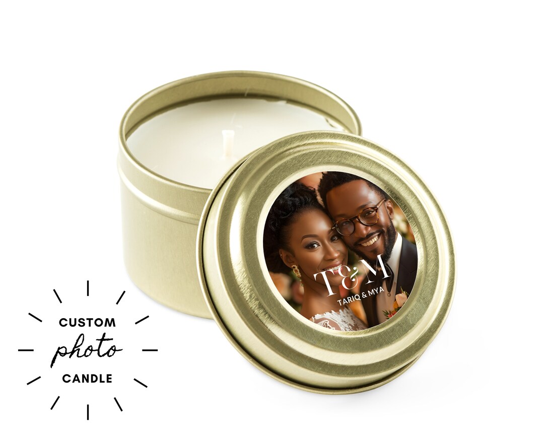Personalized Wedding Favors - Gold Tin Candles - Bulk Wedding Favors ...