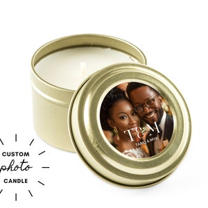 Personalized Wedding Favors - Gold Tin Candles - Bulk Wedding Favors for Guests - Bridal Shower Favors - Personalized Shower Favors