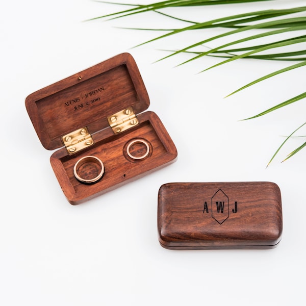 Custom Wooden Wedding Ring Box - Ceremony - Woodland - Personalized Ring Box - Personalized Box - Wedding - Ring Bearer - Outdoor Wedding