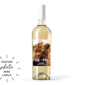 Individuelles Foto Wein Etikett - Personalisiertes Wein Etikett - Verlobungs Geschenk - Hochzeits Wein Etikett - Vorschlag Geschenk - Geschenk für Paar - Jahrestag