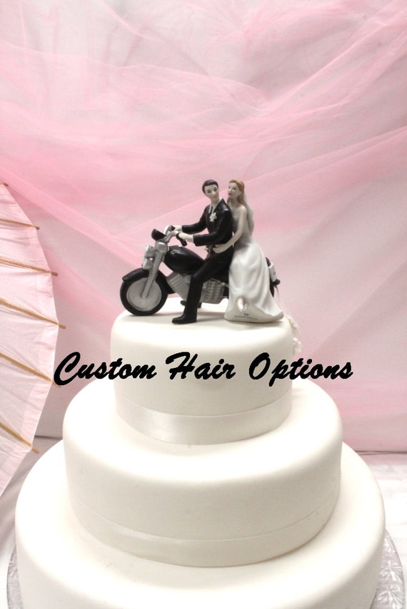 Wedding Cake Topper Personalized Motorcycle Couple Bride Etsy