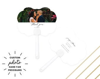 Medallion Shaped Custom Hand Fan - Personalized Wedding Paddle Fan - Modern Wedding Hand Fan - Hand Fan Program - Church Fan - Wedding Favor