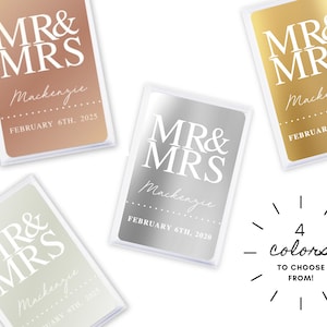 Personalized Metallic Wedding Playing Cards - Custom Wedding Favor - Mr and Mrs Playing Cards - Unique Wedding Favor - Custom Playing Cards