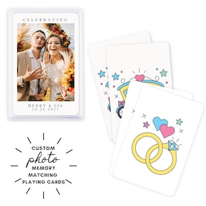 Juego de cartas con mensaje personalizado y foto para recordar - Regalo para portador de anillos - Regalo para niña de las flores - Actividad de boda para niños