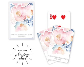 Personalized Wedding Favor Cards - 5 Colors to Choose From - Floral Garden Party Custom Playing Cards - Wedding Favor - Wedding Party Gifts