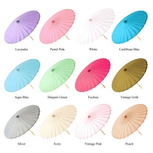 32 Paper Parasols for Wedding Pictures Outdoor Wedding Ceremony Beach Wedding Paper Umbrella Sun Umbrella 12 Colors to Pick From image 10