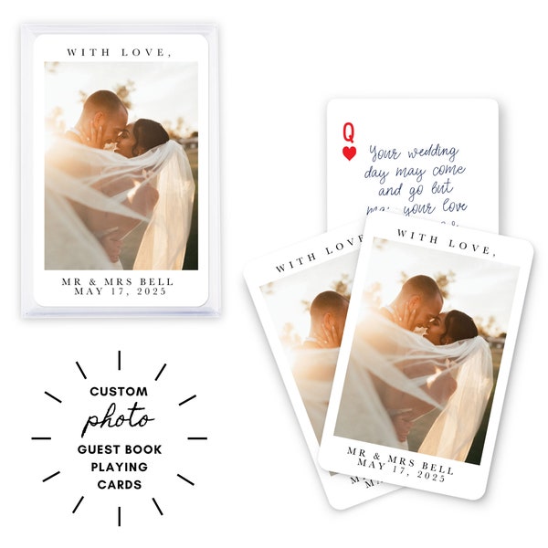 Unique Guest Book Alternative - Photo Playing Cards - Personalized Wedding Guest Book  - Custom Printed Cards - Graduation Cards