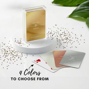Custom Names Metallic Wedding Playing Cards - Personalized Wedding Favor - Custom Playing Cards - Unique Party Favor - OOAK Playing Cards