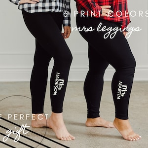 Personalized Mrs Leggings - Birthday Gift for Her - Her Stocking Stuffer - Mother's Day Gift - Unique Teacher Gift - Her Christmas Gift