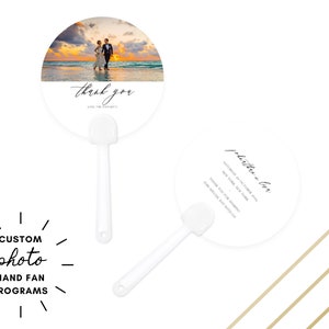 Abanico con foto personalizada impresa - Abanico de mano con foto personalizada - Abanico con programa de boda - Abanico con foto - Abanico de cumpleaños - Abanico de iglesia