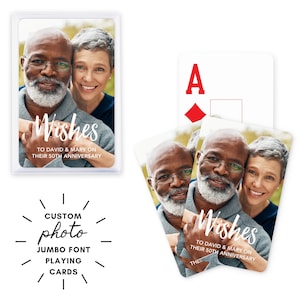 Carte da gioco personalizzate con stampa grande - Carte da gioco personalizzate con caratteri Jumbo - Regalo per la pensione - Regalo per la nonna - Regalo per il nonno