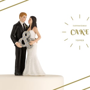 Personalized Wedding Cake Topper - Wedding Couple - Modern Wedding Cake Topper - Weddings - Cake Topper - Modern Bride and Groom Cake Topper