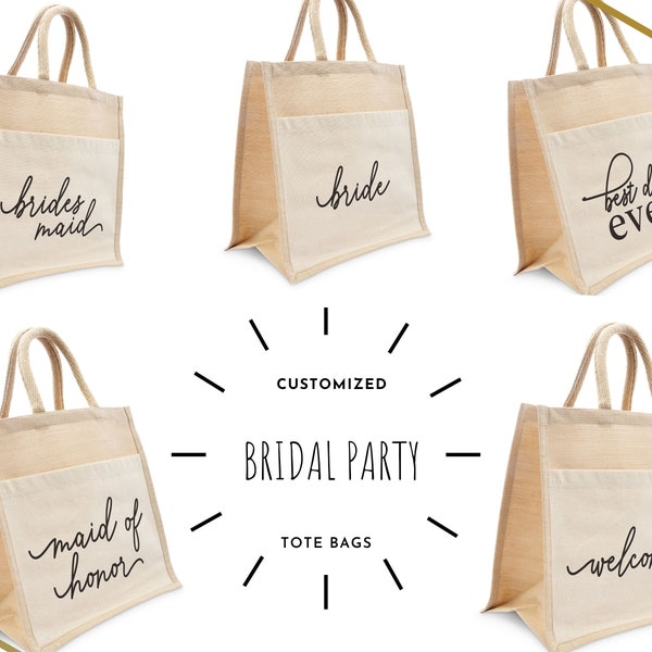 Bridal Party Tote Bag - Bridesmaid Proposal Gift Bag - Bridesmaid Gift - Bridal Party Gift - Wedding Welcome Bag - Maid of Honor Gift