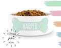 Custom Name Dog Bowl with Bone Design - Personalized Dog Dish - Dog Bowl - Puppy Gift - Personalized Ceramic Dog Food Bowl in 8 Print Colors product logo