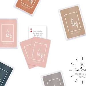 Spaß Hochzeitsgästebuch Alternative - Individuelle Monogramm Spielkarten - Leere Karten - Personalisierte Hochzeitskarten - Einzigartiges Hochzeitsandenken