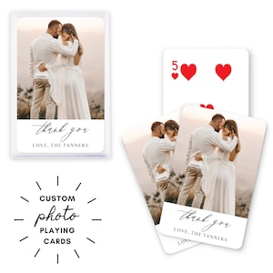 Cartes à jouer personnalisées - Cartes à jouer avec photo personnalisées - Cartes de remerciement - Cartes imprimées personnalisées - Cartes de mariage - Cartes d'anniversaire jalon
