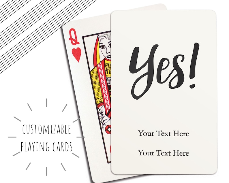 Custom Wedding Favor Yes Unique Engagement Announcement Engagement Party Wedding Party Gift Personalized Playing Cards Design