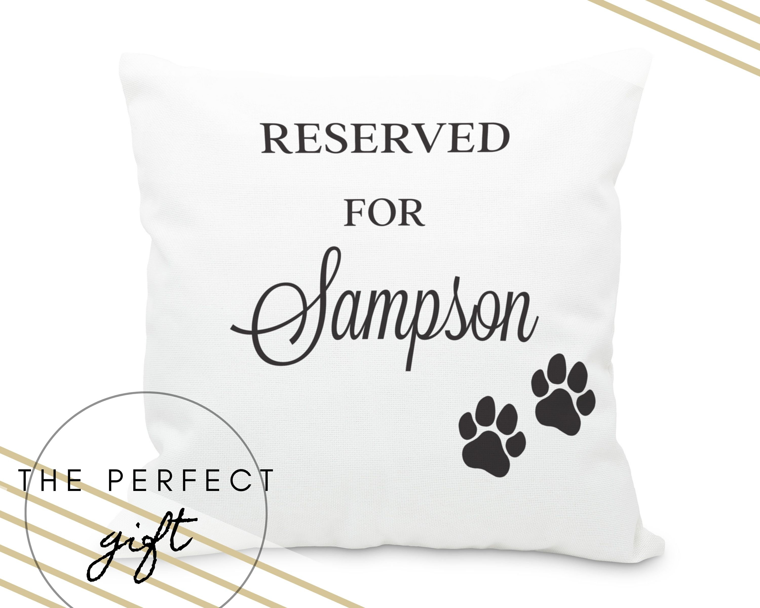 Personalized Pet Pillow Cover With Insert Paw Print Design 
