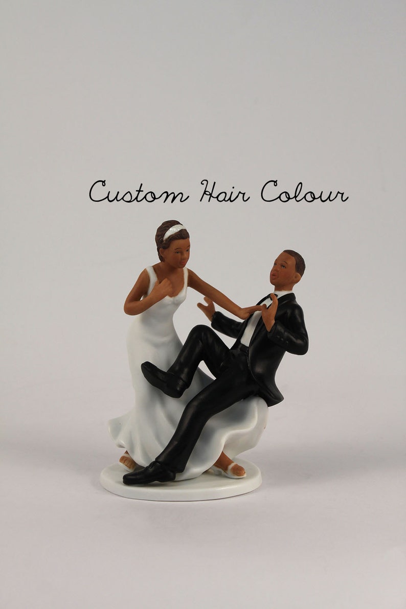 Custom African American Wedding Cake Topper Funny Bride And Etsy
