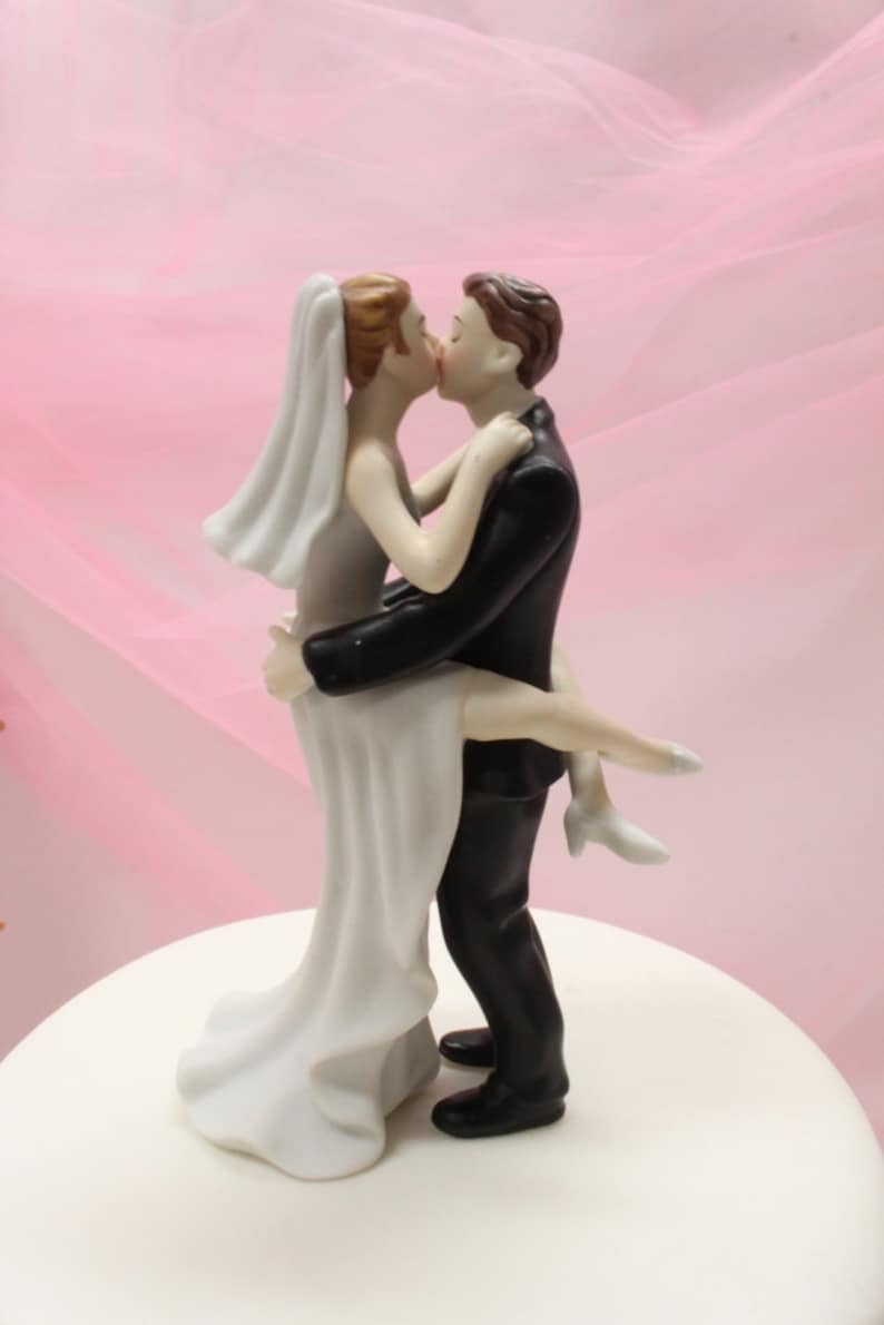 Personalized Wedding Cake Topper Kissing Couple Sexy Pose Etsy