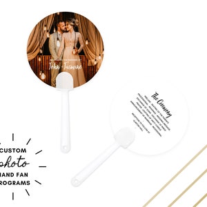 Abanico de mano con foto personalizado - Abanico de paleta personalizado - Abanico de boda - Abanico de iglesia - Abanico de graduación - Abanico de cumpleaños con foto personalizado - Abanico redondo