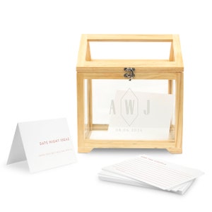 Souhaits de mariage monogramme - Livre d'or de mariage unique - Réception de mariage - Fête de fiançailles - Retraite - Boîte pour cartes d'anniversaire