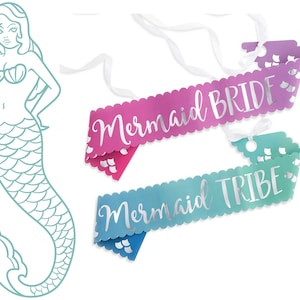 Bachelorette Party Sashes - Mermaid Bride - Bridesmaid Sash - Stagette Favor - Beach Bachelorette - Mermaid Bridesmaid - Seaside Stagette