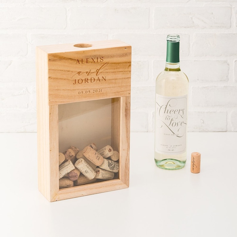 Personalized Wooden Wine Cork Holder Housewarming Present Etsy