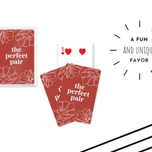 Cadeau de mariage unique - La paire parfaite de cartes à jouer - Cadeau de cartes à jouer - Cadeau de mariage - Cartes à jouer florales - Fête de fiançailles