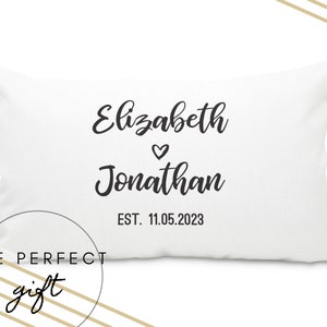 Personalized Décor Pillow Cover with Insert - Heart Love Design - Personalized Housewarming Gift - Gift for the Couple - Custom Wedding Gift