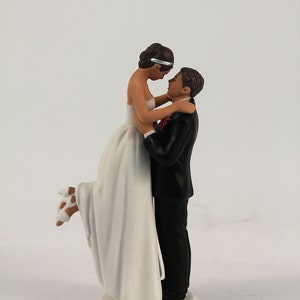 Unique Wedding Cake Topper - Bride and Groom - Medium Skin Tone Groom ...