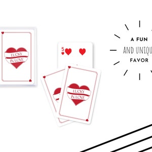 Einzigartiges Hochzeitsbevorzugung - Rotes Herz Spielkarten - Spielkartebevorzugung - Hochzeitsbevorzugung - Geburtstagsfeier - Verlobungsfeier - Glück in der Liebe