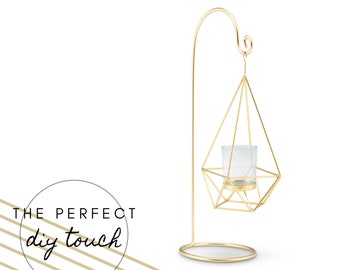 Hanging Geometric Centerpiece Base - DIY Wedding - DIY Home Decor - Geometric Candle Holder - Bridal Shower - Wedding Tablescape - Gold