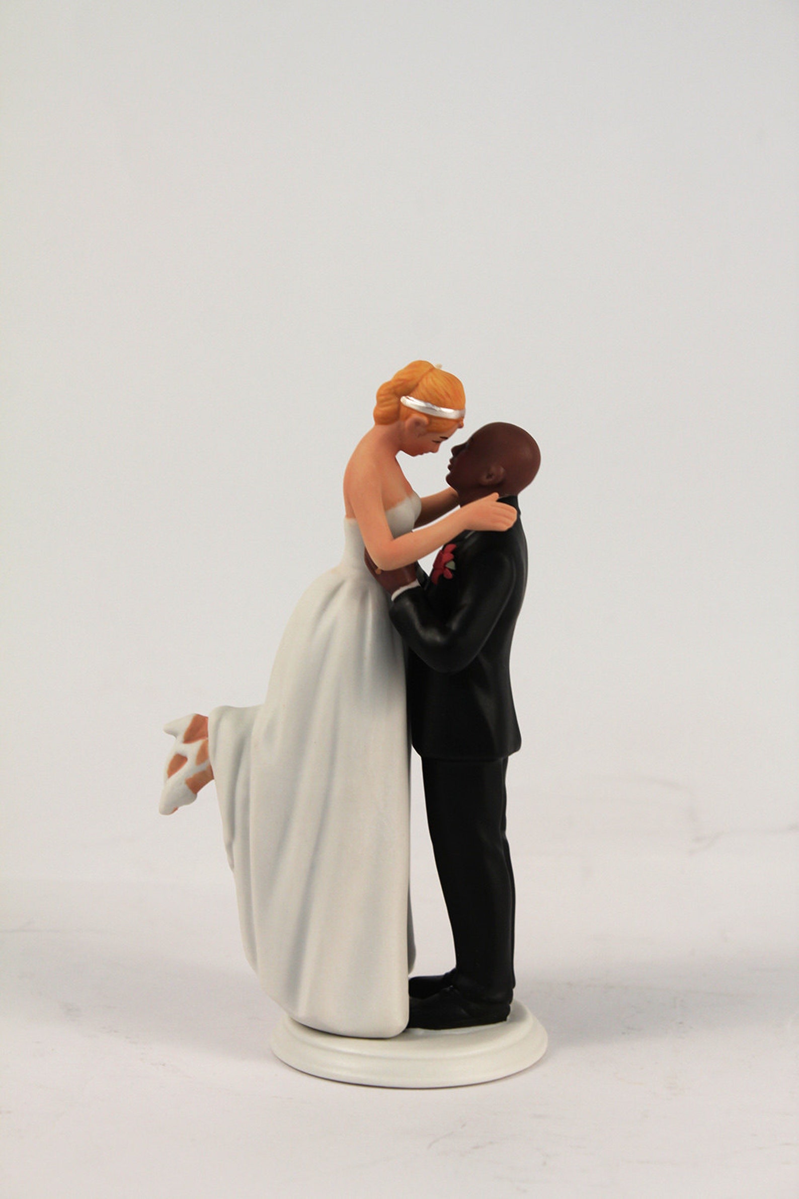 Personalized Wedding Cake Topper Mixed Race Bride and Groom Etsy