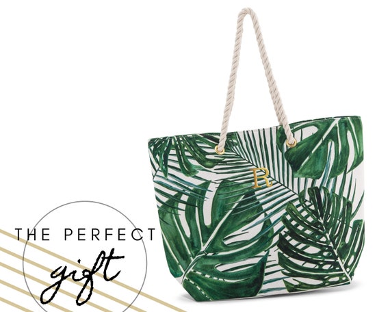 NEW TJ Maxx Shopping Bag PRETTY PALM LEAVES Reusable Tote Bag