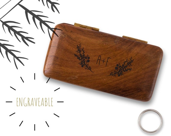 Custom Wooden Wedding Ring Box Ceremony Woodland Etsy