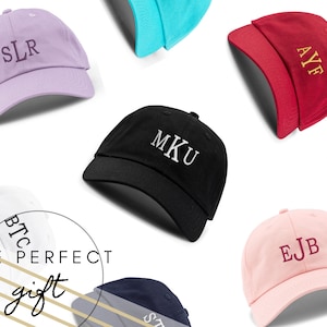 Gorra de papá con monograma personalizado - Gorra de papá bordada - Gorra personalizada - Gorra de béisbol personalizada - Regalo de dama de honor - Gorra de despedida de soltera - Regalo para ella