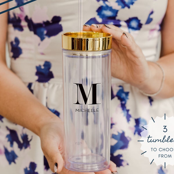 Gobelet personnalisé avec paille - Gobelet en acrylique 17 oz - Cadeau pour elle - Cadeau pour maman - Cadeau pour soeur - Gobelet isotherme - Cadeau prénom personnalisé