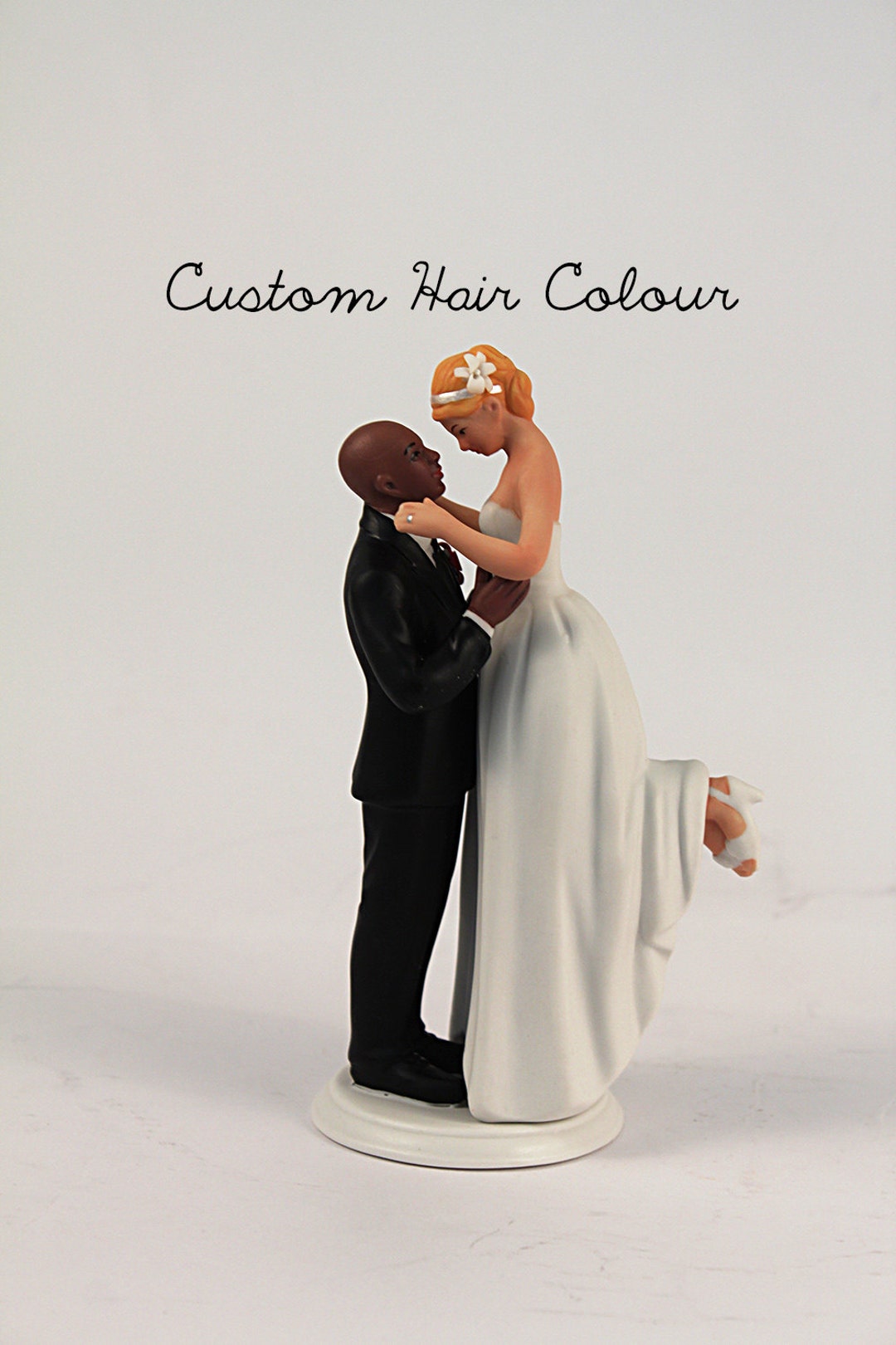 Personalized Wedding Cake Topper - Mixed Race Bride and Groom Wedding ...