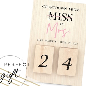 Personalisierter Hochzeits-Countdown-Kalender - Fräulein zu Mrs