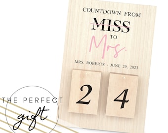 Personalisierter Hochzeits-Countdown-Kalender - Fräulein zu Mrs