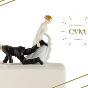 Personalized Wedding Cake Topper - Funny Cake Topper - Escaping Groom - Bride With The &quot;Upper Hand&quot; - Weddings - Cake Topper - Funny