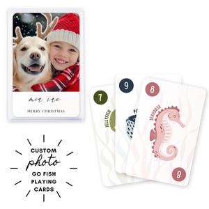 Jeu de cartes Go Fish personnalisé - Cartes Go Fish photo personnalisées - Jeux de cartes classiques pour enfants - Jeux d'enfants amusants pour une soirée de jeux en famille