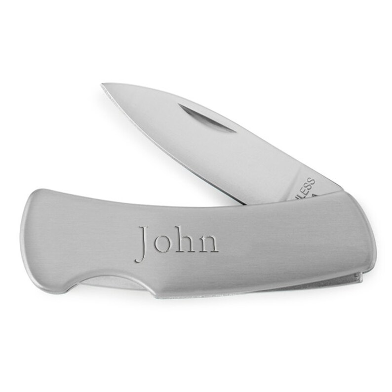 Personalized Utility Knife Stainless Steel Lockback Knife Etsy