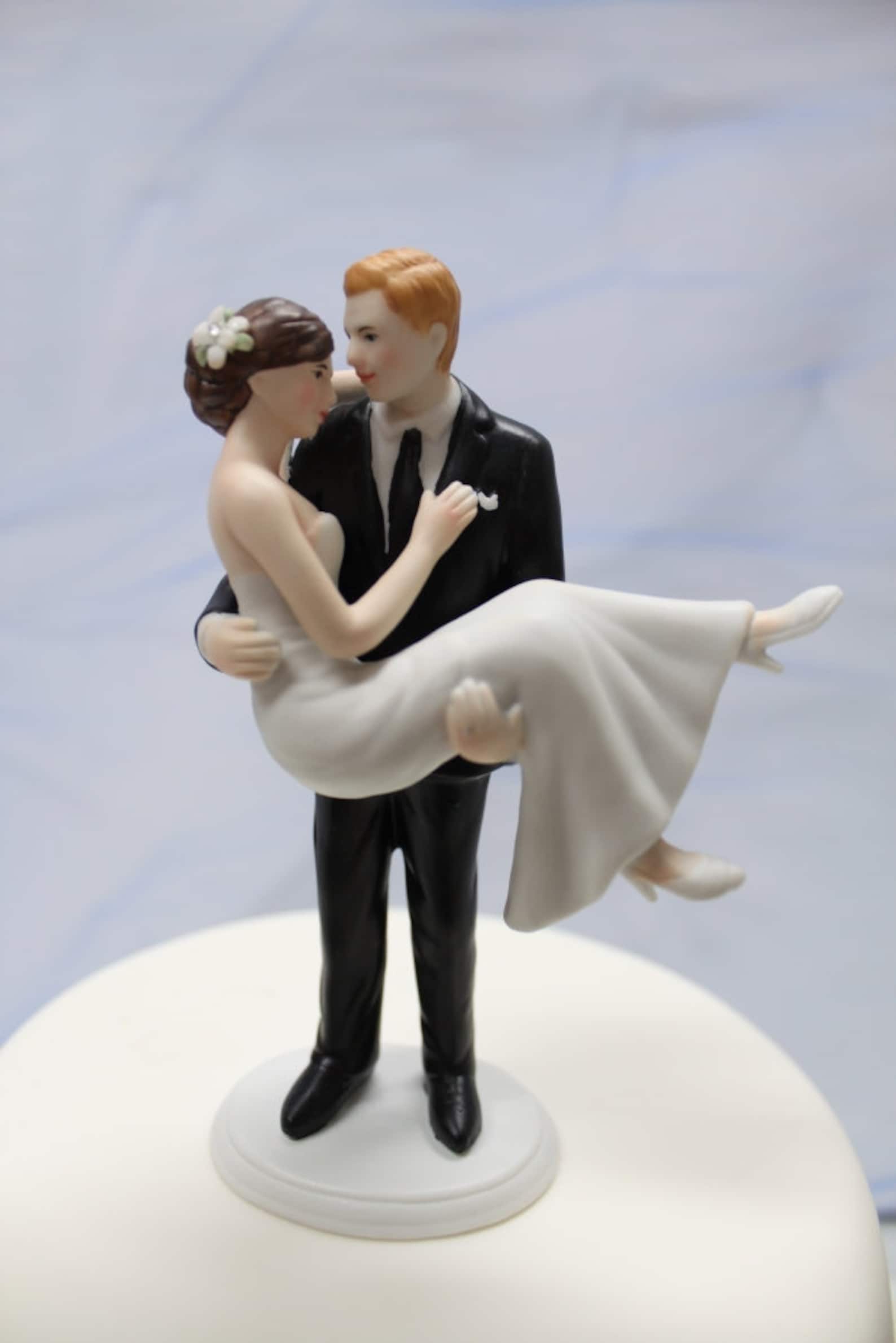 Personalized Wedding Cake Topper Groom Carrying Bride Etsy