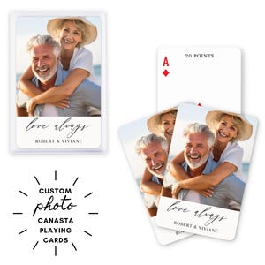 Personalized Photo Canasta Playing Cards With Point Values - Unique Gift For Mom - Gift for Dad - Family Game Night - Family Card Game