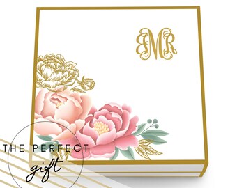 Custom Monogram Floral Gift Box - Magnetic Gift Box - Personalized Bridesmaid Gift Box - Bridesmaid Proposal Box - Bridal Party Gift Box